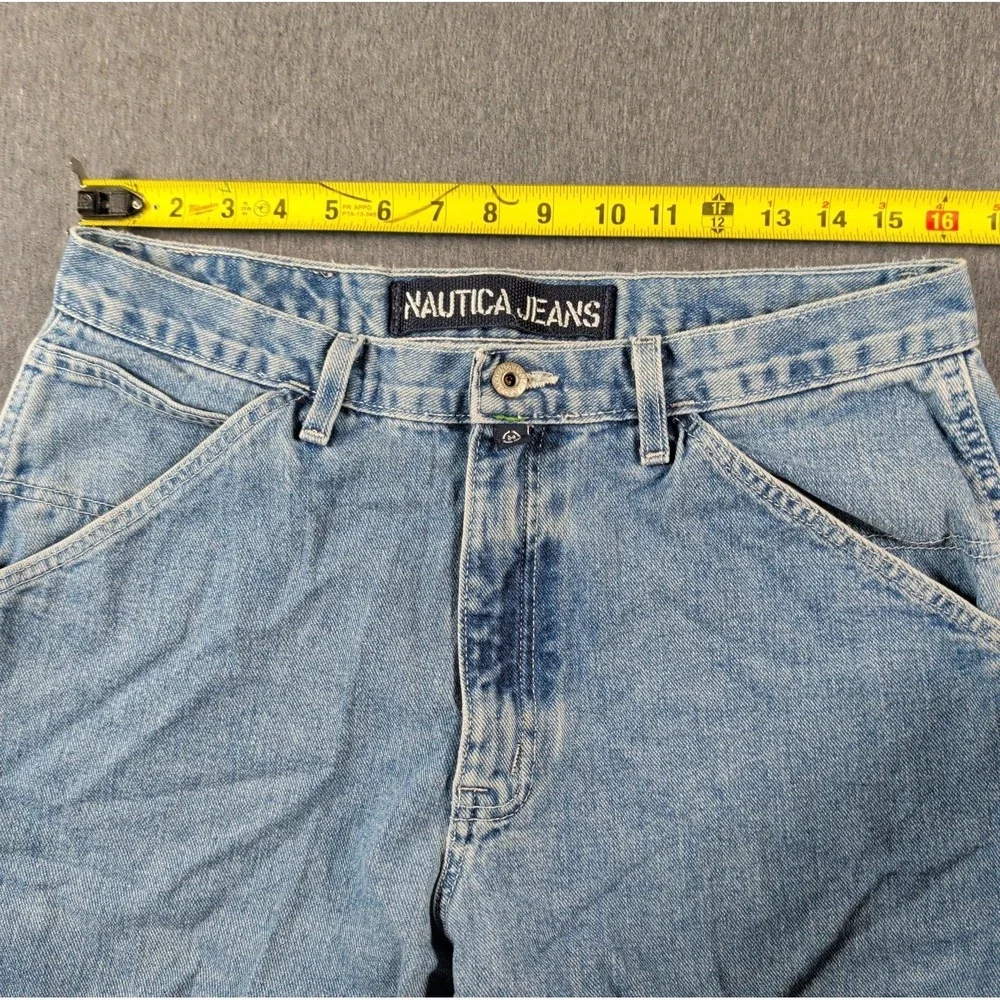 Vtg Y2K NAUTICA Jeans Mens 33x34 Denim Carpenter Baggy Loose Skater Utility USA